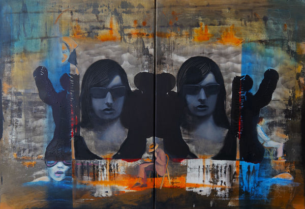 (Zweiteiler) BERLIN  70x100cm / Leinwanddruck in Originalgröße