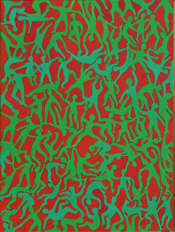 (Abstrakt) ROT GRÜN  80x60cm / Leinwanddruck in Originalgröße