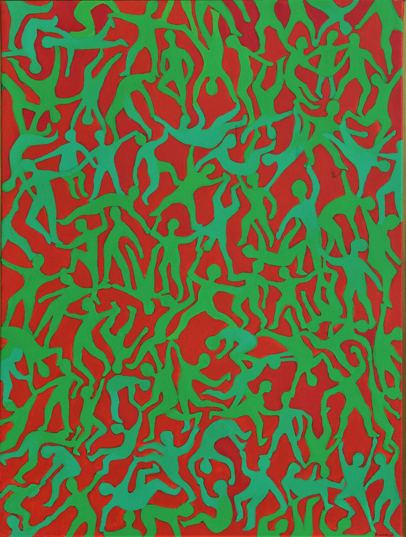 (Abstrakt) ROT GRÜN  80x60cm / Leinwanddruck in Originalgröße