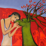 (2)  SERIE - Frauen in der Mythologie:   DIANA  130x130cm / Leinwanddruck in Originalgröße