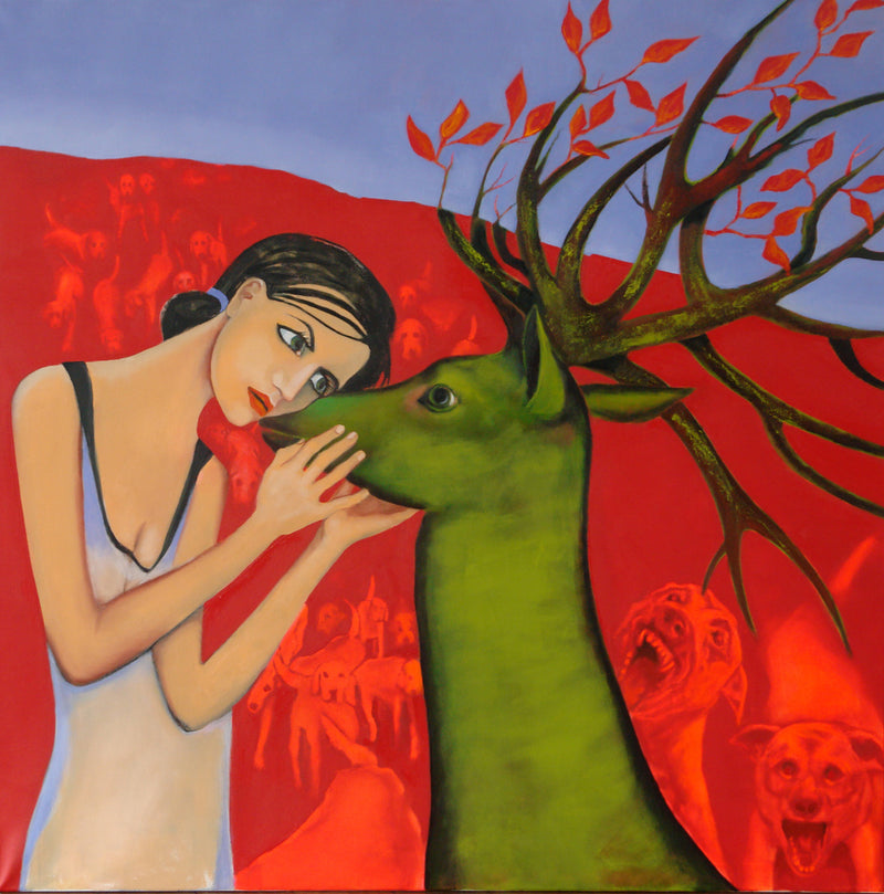 (2)  SERIE - Frauen in der Mythologie:   DIANA  130x130cm / Leinwanddruck in Originalgröße