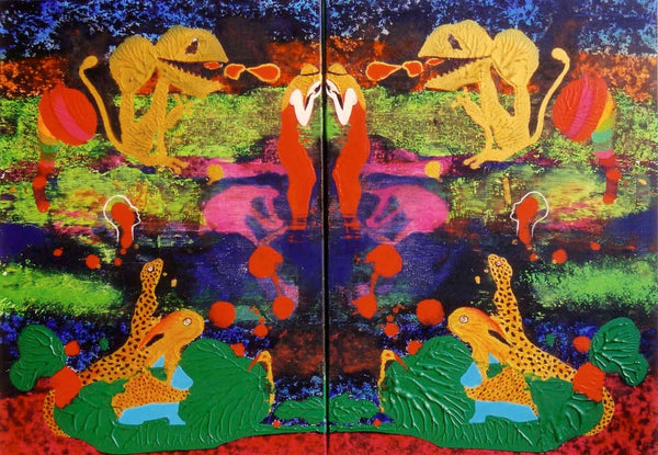 (Zweiteiler) DER SCHÖNE GARTEN DER LÜGEN  70x100cm / Leinwanddruck in Originalgröße