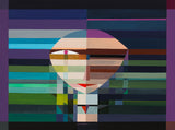 (ABSTRAKT) FRAU MIT MEDAILLON   60x80cm / Leinwanddruck in Originagröße
