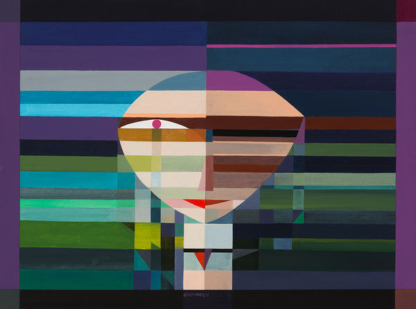 (ABSTRAKT) FRAU MIT MEDAILLON   60x80cm / Leinwanddruck in Originagröße
