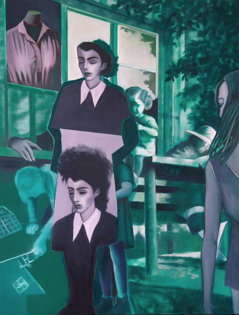 GRAU GRÜN  150x115cm / Leinwanddruck in Originalgröße
