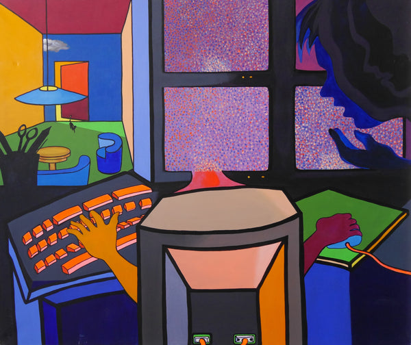 (K)   MIDNIGHT CHAT Serie  100x120cm / Leinwanddruck in Originalgröße