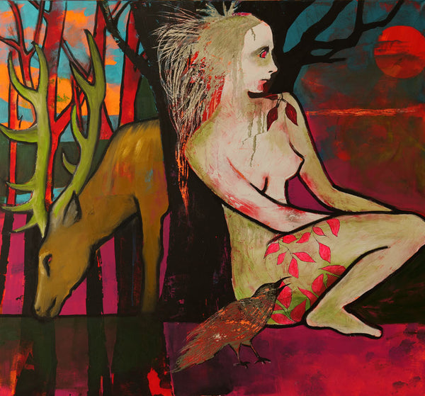 (2) SERIE  -   FRAUEN IN DER MYTHOLOGIE     :   PHILOMELE    130x140cm / Leinwanddruck in Originalgröße