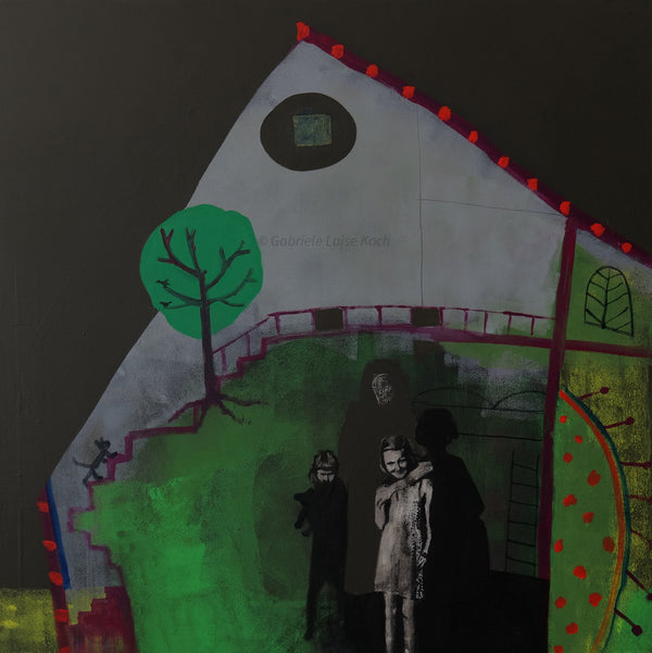 (x)  SERIE KINDERWELTEN:  HAUS  120x120cm